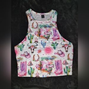 SHEIN Pastel Western Print Top